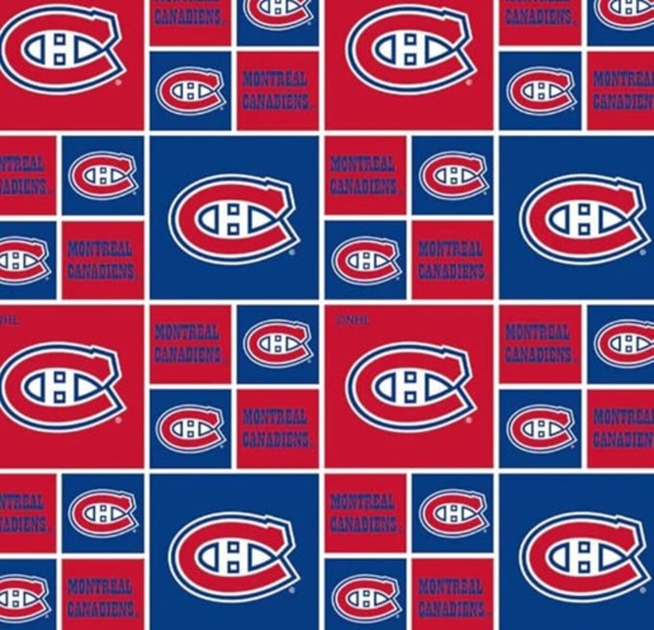 NHL Licensed Montreal Canadiens Block 020-MON Cotton Fabric by the Yard